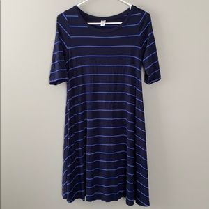 Blue striped maternity dress